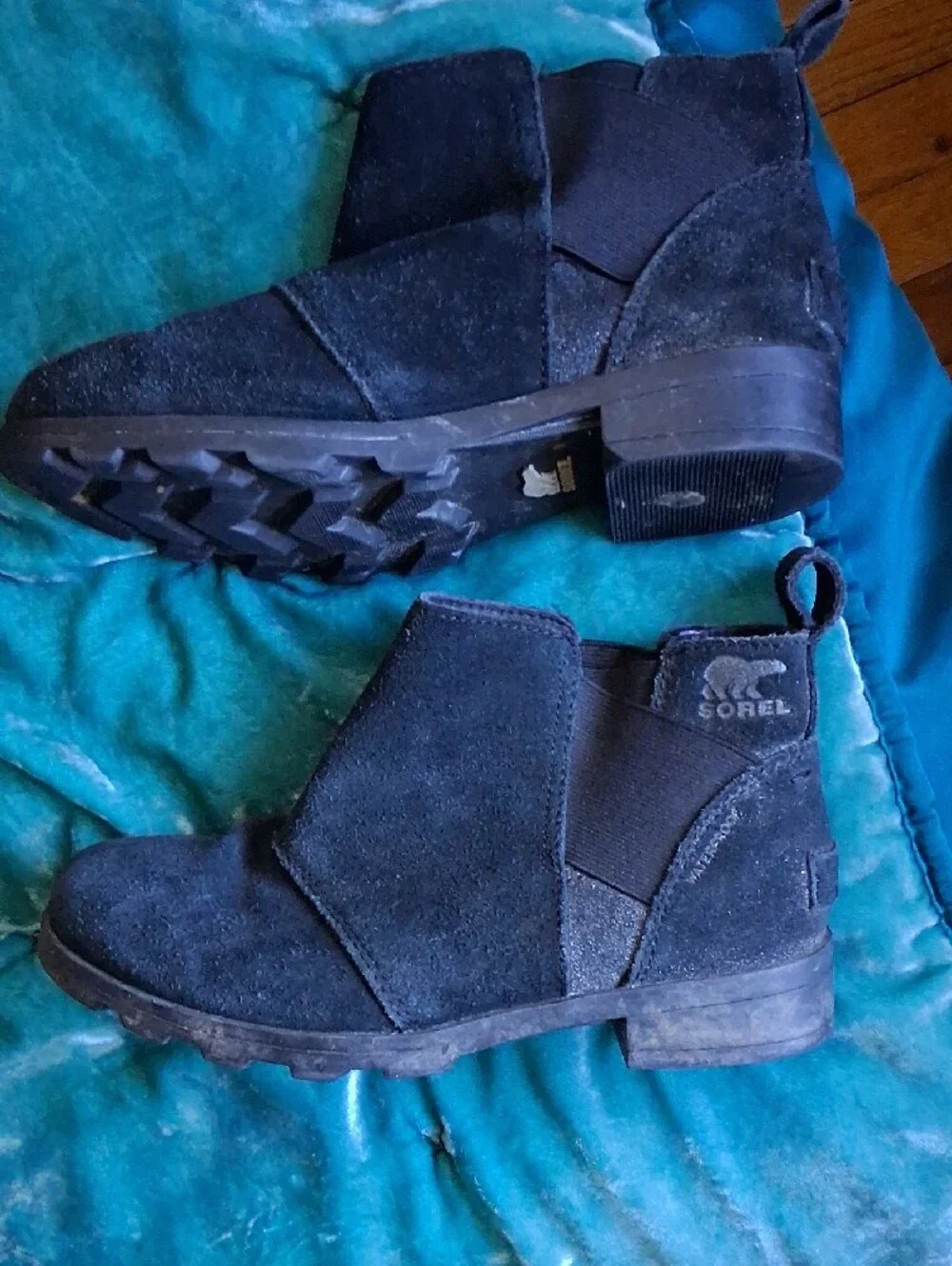 Sorel Black Suede Chelsea Ankle Boots
